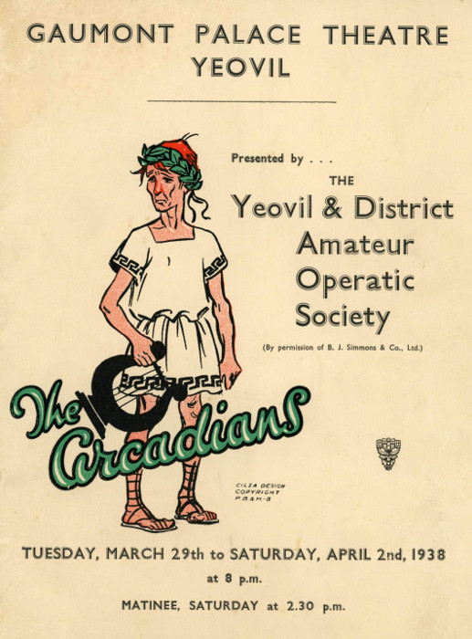 YAOS 1938 Production of 'The Arcadians' - Programme Cover
